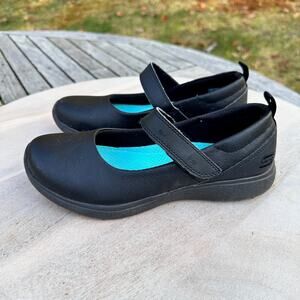 Skechers Kids Microburst Scholar Holler Mary Jane Shoes Black Size 2 Hook & Loop